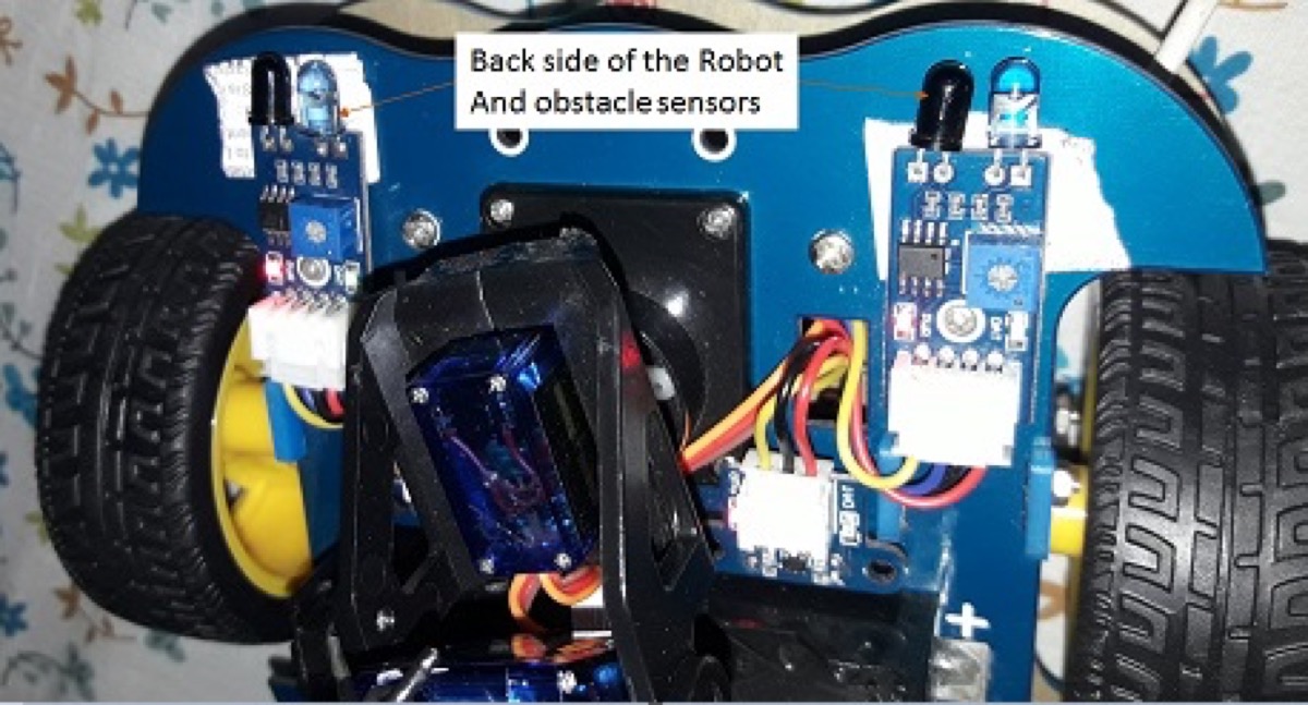 Mobile or desktop view of the surveillance robot control interface
