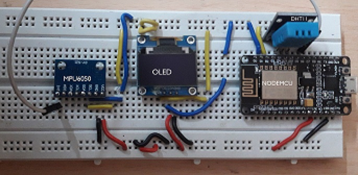 Final project circuit including DHT11 sensor